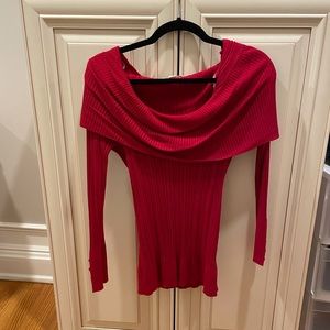 Red Scoop Neck Sweater ❤️